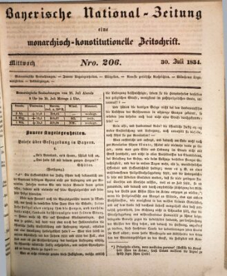 Bayerische National-Zeitung Mittwoch 30. Juli 1834