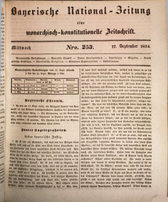 Bayerische National-Zeitung Mittwoch 17. September 1834