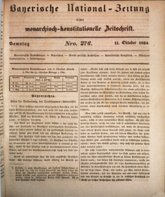 Bayerische National-Zeitung Samstag 11. Oktober 1834