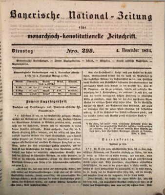 Bayerische National-Zeitung Dienstag 4. November 1834