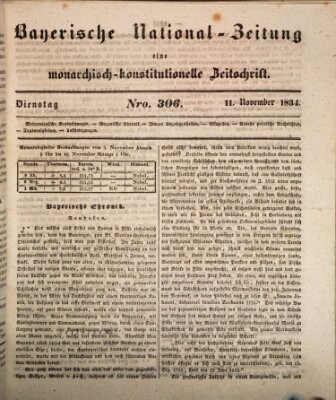 Bayerische National-Zeitung Dienstag 11. November 1834