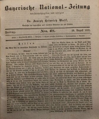 Bayerische National-Zeitung Freitag 28. August 1835