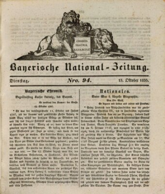 Bayerische National-Zeitung Dienstag 13. Oktober 1835