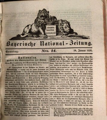 Bayerische National-Zeitung Sonntag 24. Januar 1836