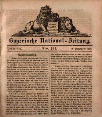 Bayerische National-Zeitung Donnerstag 8. September 1836