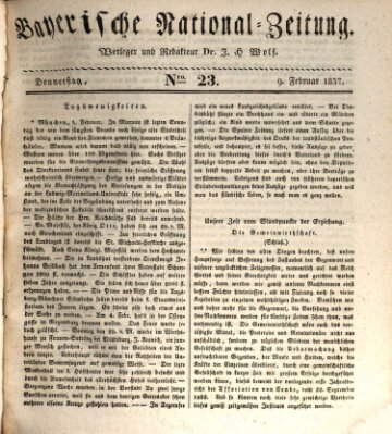 Bayerische National-Zeitung Donnerstag 9. Februar 1837