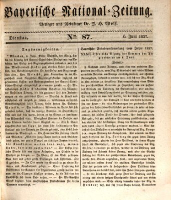 Bayerische National-Zeitung Dienstag 6. Juni 1837