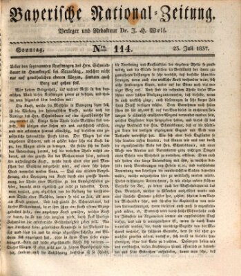 Bayerische National-Zeitung Sonntag 23. Juli 1837