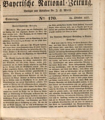 Bayerische National-Zeitung Sonntag 29. Oktober 1837