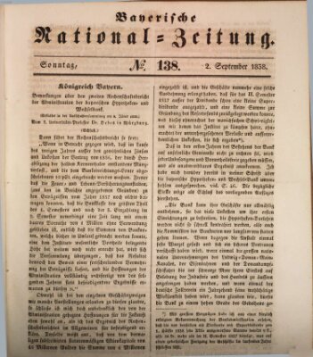 Bayerische National-Zeitung Sonntag 2. September 1838