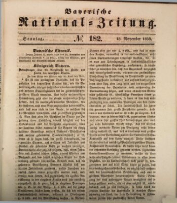 Bayerische National-Zeitung Sonntag 18. November 1838