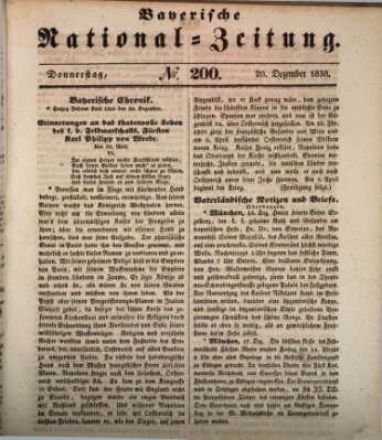 Bayerische National-Zeitung Donnerstag 20. Dezember 1838