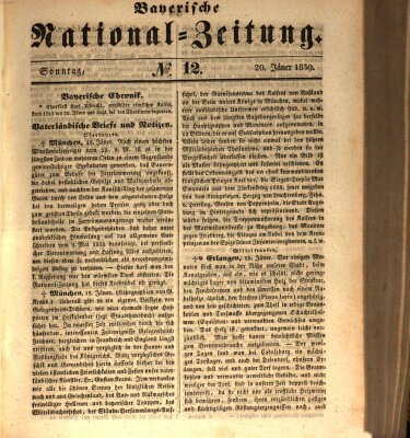 Bayerische National-Zeitung Sonntag 20. Januar 1839