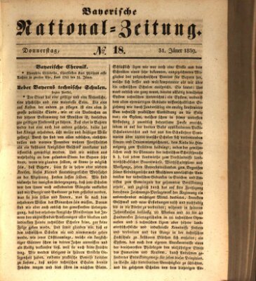 Bayerische National-Zeitung Donnerstag 31. Januar 1839