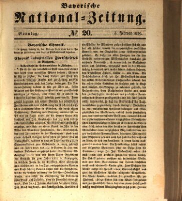 Bayerische National-Zeitung Sonntag 3. Februar 1839