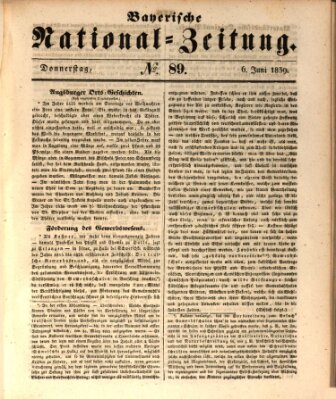 Bayerische National-Zeitung Donnerstag 6. Juni 1839