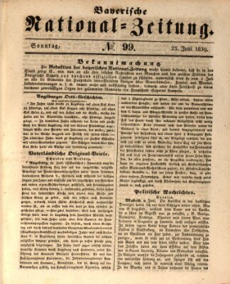 Bayerische National-Zeitung Sonntag 23. Juni 1839
