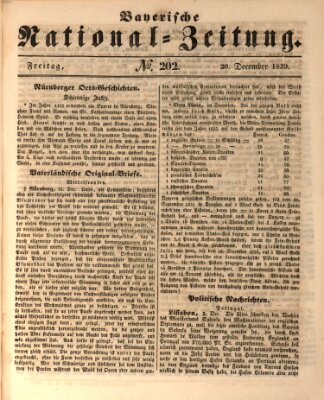 Bayerische National-Zeitung Freitag 20. Dezember 1839