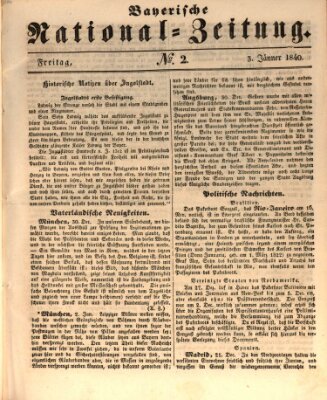 Bayerische National-Zeitung Freitag 3. Januar 1840
