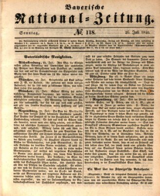 Bayerische National-Zeitung Sonntag 26. Juli 1840