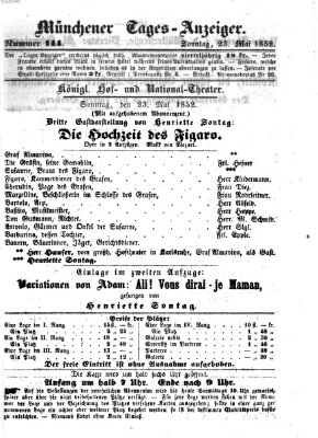 Münchener Tages-Anzeiger Sonntag 23. Mai 1852