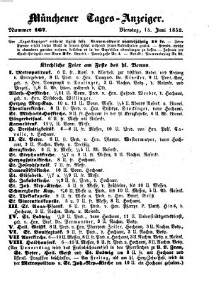 Münchener Tages-Anzeiger Dienstag 15. Juni 1852