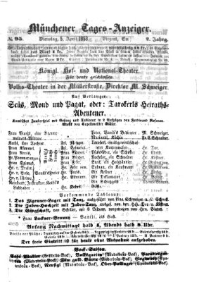 Münchener Tages-Anzeiger Dienstag 5. April 1853