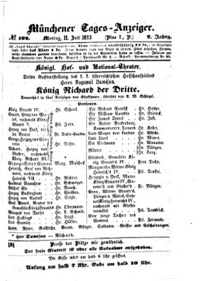 Münchener Tages-Anzeiger Montag 11. Juli 1853