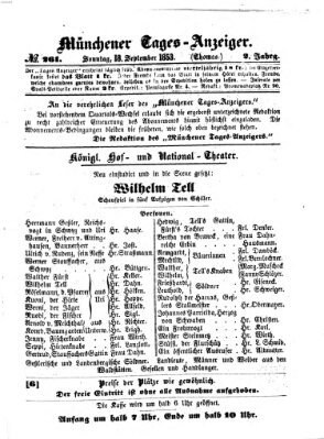 Münchener Tages-Anzeiger Sonntag 18. September 1853