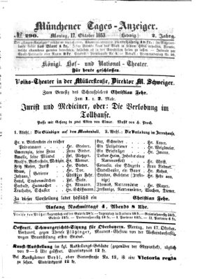 Münchener Tages-Anzeiger Montag 17. Oktober 1853