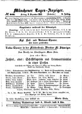 Münchener Tages-Anzeiger Freitag 9. Dezember 1853