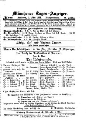 Münchener Tages-Anzeiger Mittwoch 3. Mai 1854