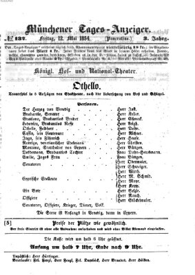 Münchener Tages-Anzeiger Freitag 12. Mai 1854
