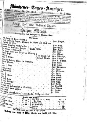 Münchener Tages-Anzeiger Freitag 14. Juli 1854