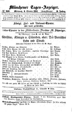 Münchener Tages-Anzeiger Mittwoch 4. Oktober 1854