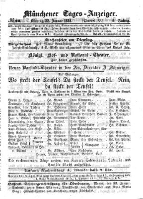 Münchener Tages-Anzeiger Montag 22. Januar 1855