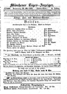 Münchener Tages-Anzeiger Donnerstag 10. Mai 1855