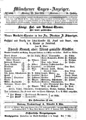 Münchener Tages-Anzeiger Montag 25. Juni 1855