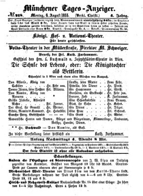 Münchener Tages-Anzeiger Montag 6. August 1855