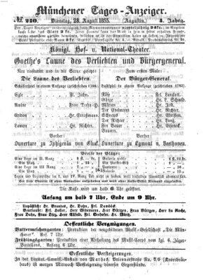 Münchener Tages-Anzeiger Dienstag 28. August 1855