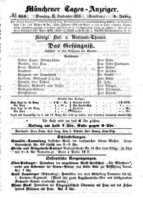 Münchener Tages-Anzeiger Dienstag 11. September 1855