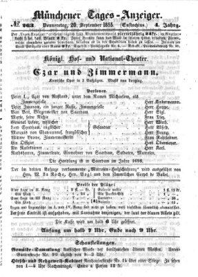 Münchener Tages-Anzeiger Donnerstag 20. September 1855