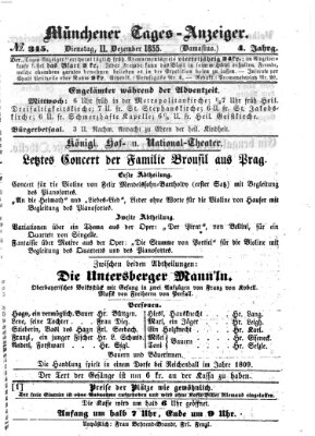 Münchener Tages-Anzeiger Dienstag 11. Dezember 1855