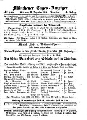 Münchener Tages-Anzeiger Mittwoch 19. Dezember 1855