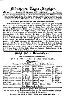 Münchener Tages-Anzeiger Sonntag 23. Dezember 1855