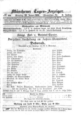 Münchener Tages-Anzeiger Dienstag 22. Januar 1856