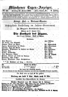 Münchener Tages-Anzeiger Sonntag 27. Januar 1856