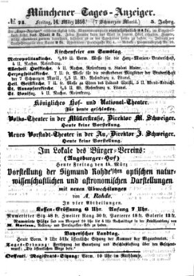 Münchener Tages-Anzeiger Freitag 14. März 1856