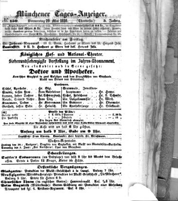 Münchener Tages-Anzeiger Donnerstag 29. Mai 1856