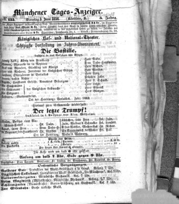 Münchener Tages-Anzeiger Dienstag 3. Juni 1856